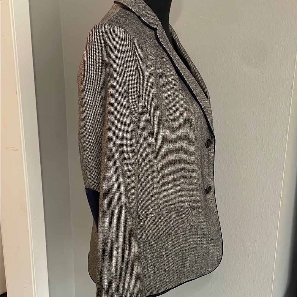 GAP Wool Blend Navy Uniform Academy Blazer with Polka Dot Lining - Picture 4 of 12